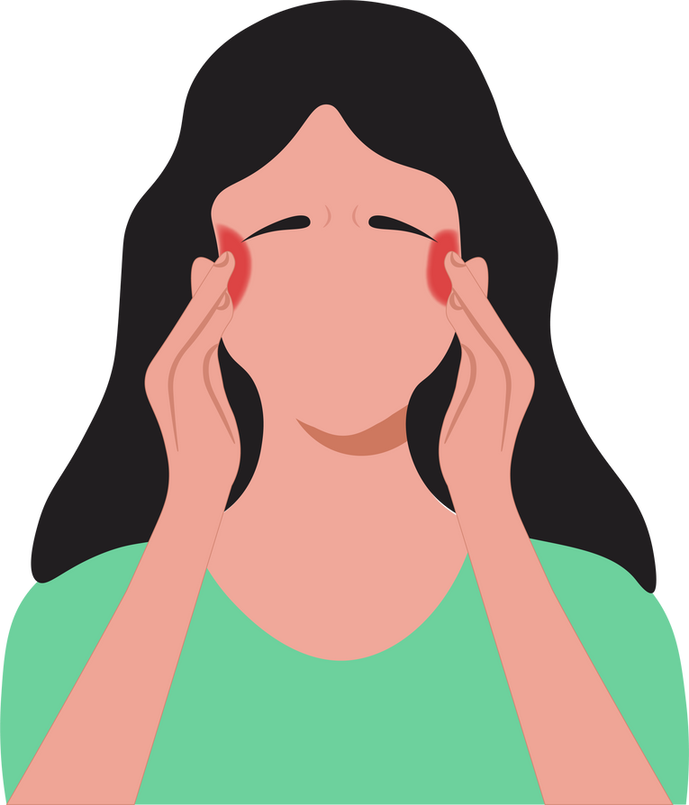 Woman with Headache Illustration